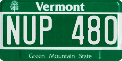 VT license plate NUP480