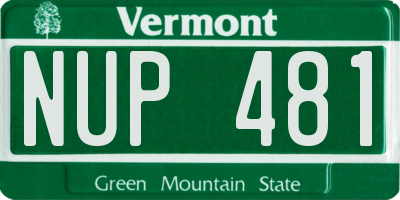 VT license plate NUP481