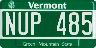 VT license plate NUP485
