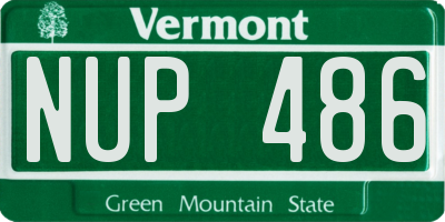 VT license plate NUP486