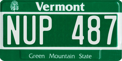 VT license plate NUP487