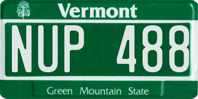 VT license plate NUP488