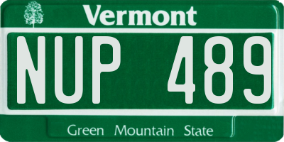 VT license plate NUP489