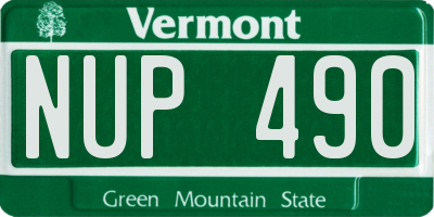 VT license plate NUP490