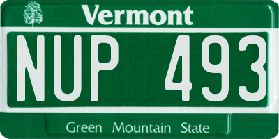 VT license plate NUP493