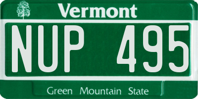 VT license plate NUP495