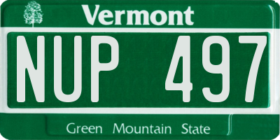 VT license plate NUP497