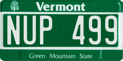 VT license plate NUP499
