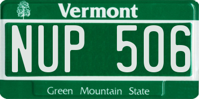 VT license plate NUP506