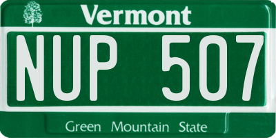 VT license plate NUP507