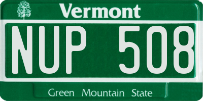 VT license plate NUP508
