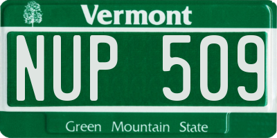 VT license plate NUP509