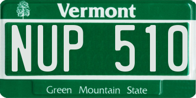 VT license plate NUP510