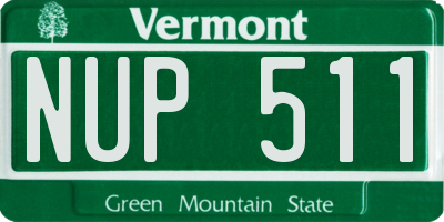 VT license plate NUP511