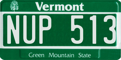 VT license plate NUP513