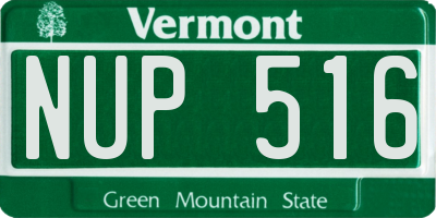 VT license plate NUP516