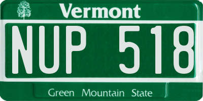 VT license plate NUP518