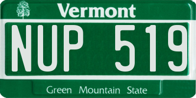 VT license plate NUP519