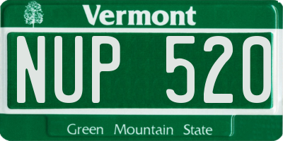 VT license plate NUP520