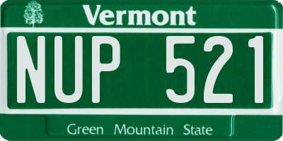 VT license plate NUP521