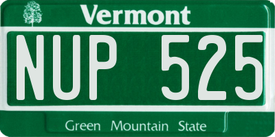 VT license plate NUP525