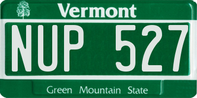 VT license plate NUP527