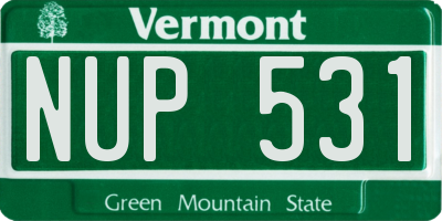 VT license plate NUP531