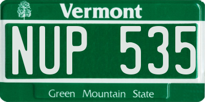 VT license plate NUP535