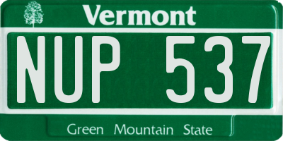 VT license plate NUP537