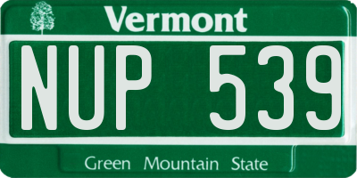 VT license plate NUP539