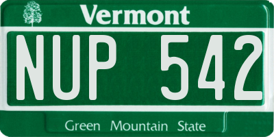 VT license plate NUP542