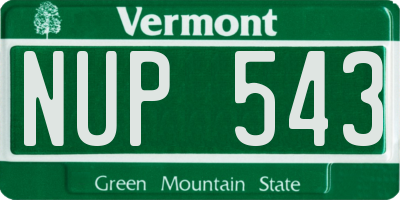 VT license plate NUP543
