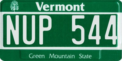 VT license plate NUP544