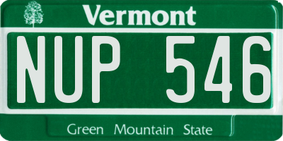 VT license plate NUP546