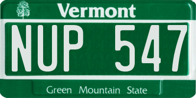 VT license plate NUP547