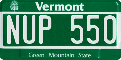 VT license plate NUP550