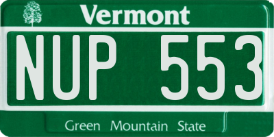 VT license plate NUP553