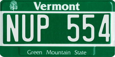 VT license plate NUP554