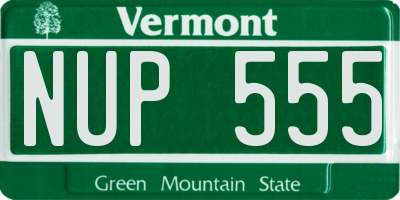 VT license plate NUP555