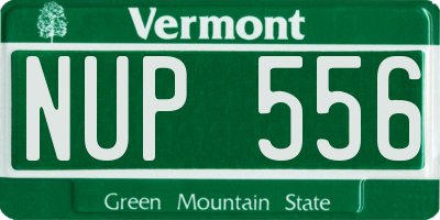 VT license plate NUP556