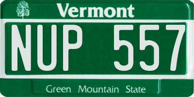 VT license plate NUP557