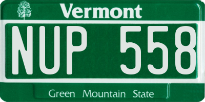 VT license plate NUP558
