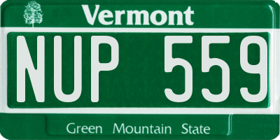 VT license plate NUP559