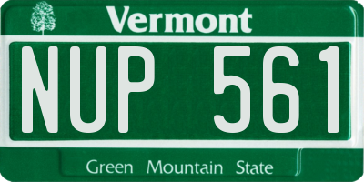 VT license plate NUP561