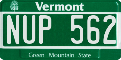 VT license plate NUP562