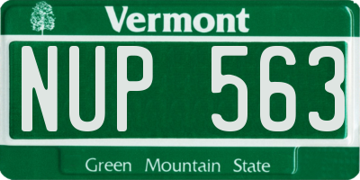 VT license plate NUP563