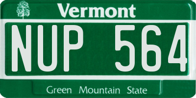 VT license plate NUP564