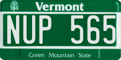 VT license plate NUP565