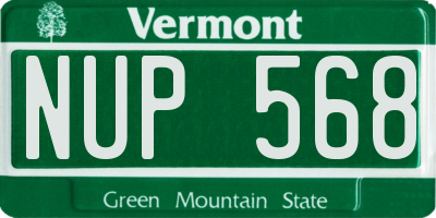 VT license plate NUP568