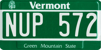 VT license plate NUP572